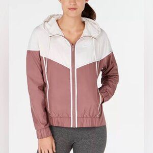 NIKE Women's EUC Windrunner Hooded Jacket Colorblock Mauve/Pink | M